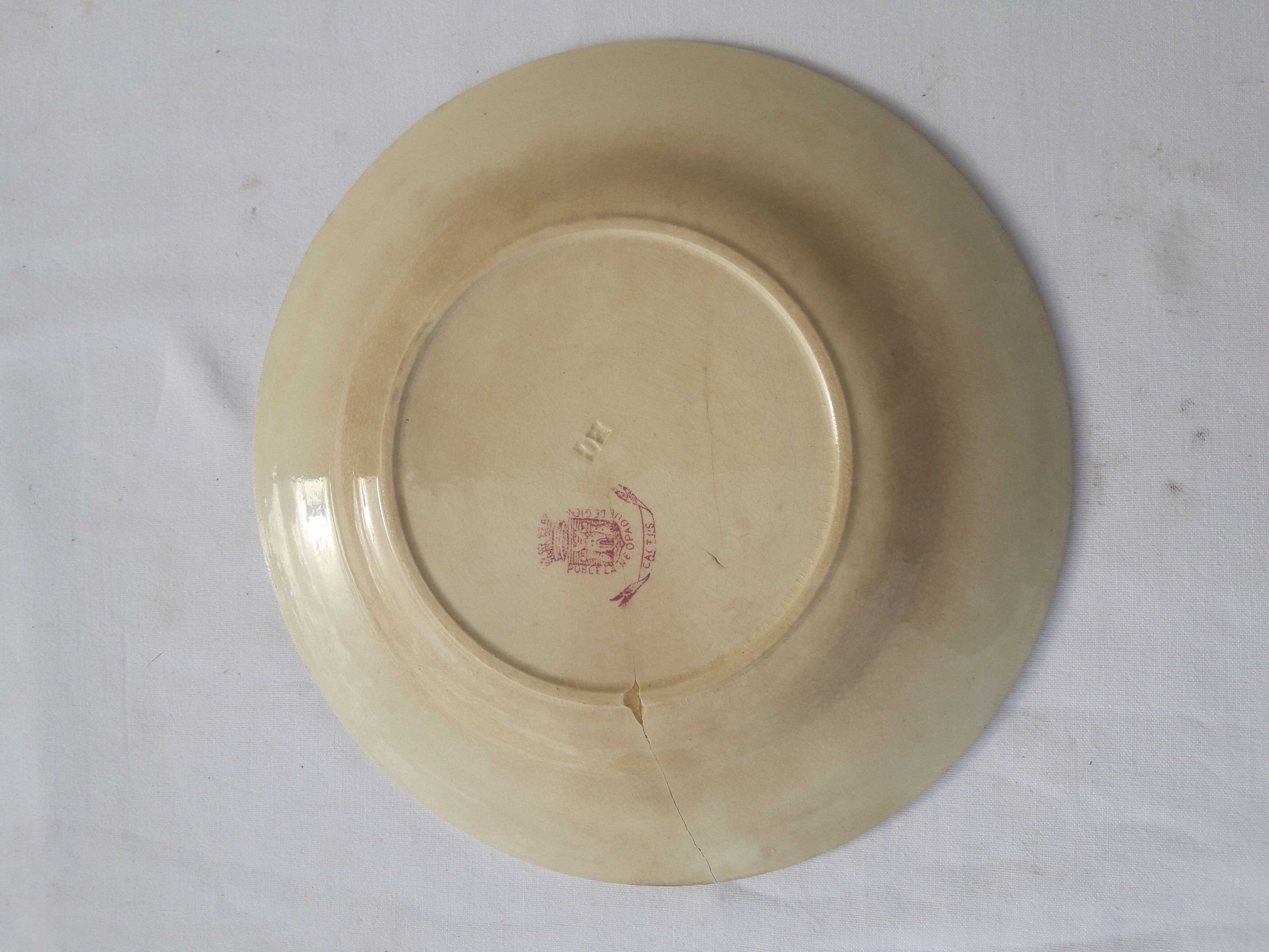 Gien model Cactus diam opaque porcelain plate 21 cm