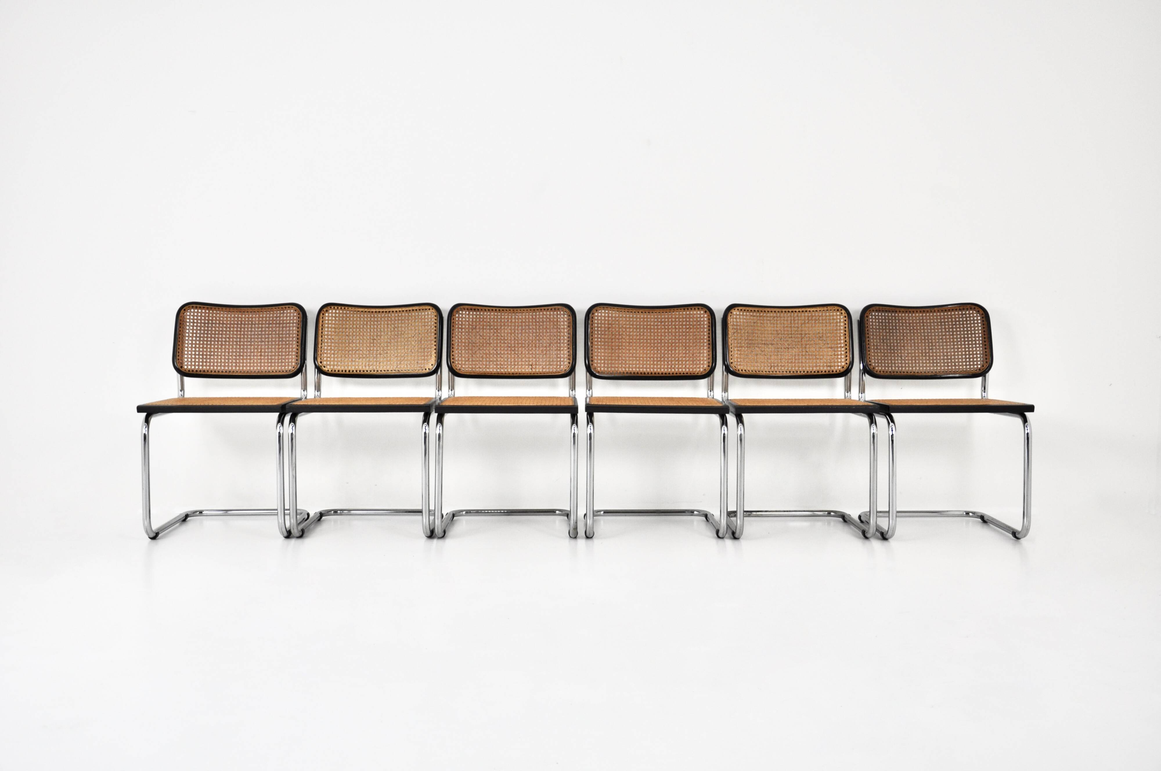 Set of 6 Style B32 Dining Room Chairs by Marcel Breuer