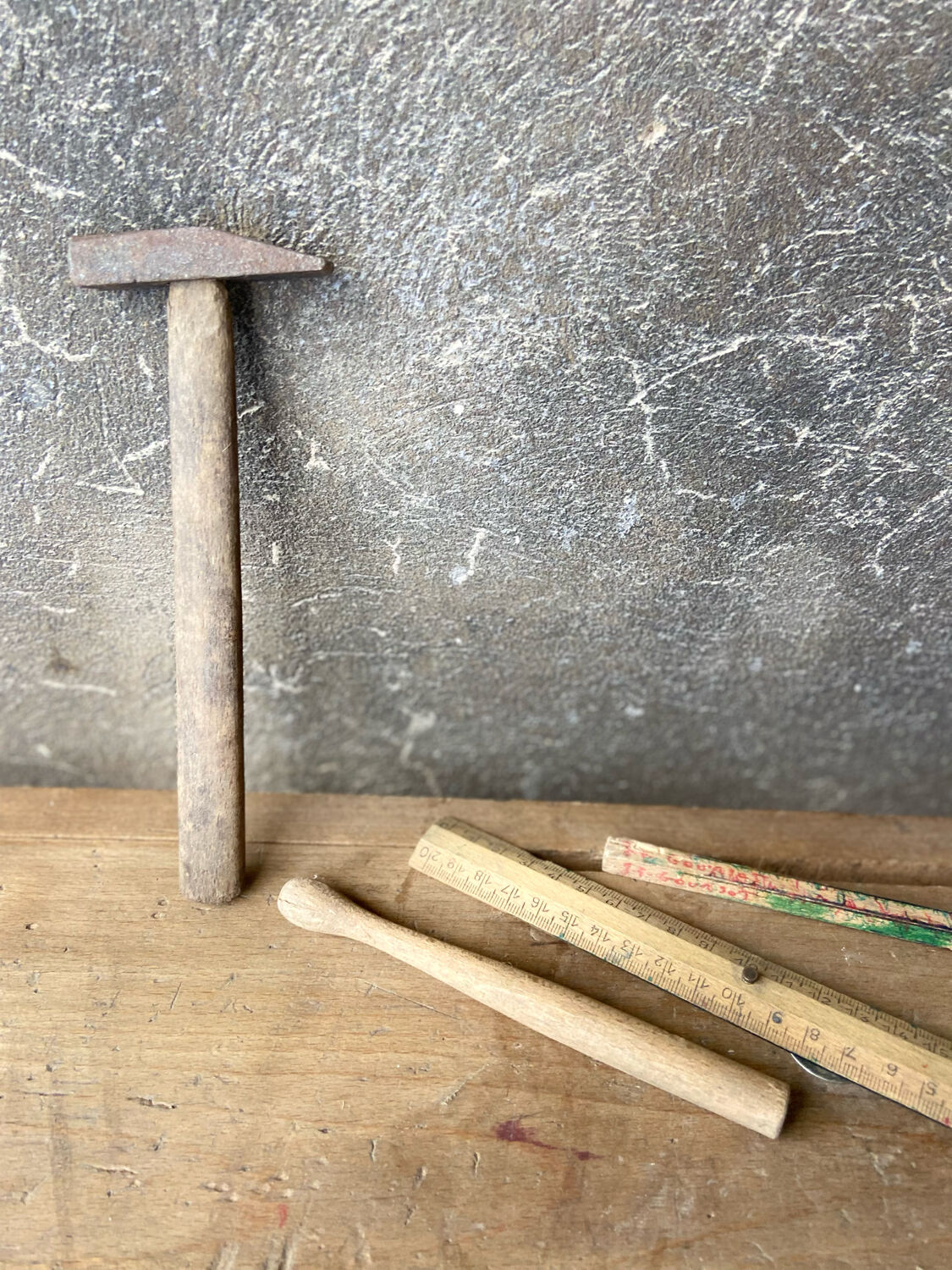 Old wooden workbench for children