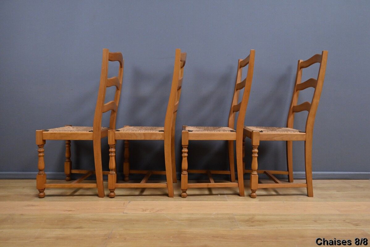 Set of 8 beech chairs – 1980