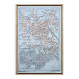 Vicenza, Italy, old map, printed in 1909. Authentic.