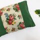 Green and flowery cushion