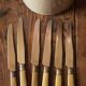 Lot 6 couteaux lame acier RT Papillon manches bakélite viroles