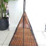 Iron and wicker review holder