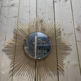 Miroir soleil en laiton vintage 1970
