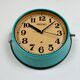 Horloge murale vintage turquoise seiko maritime, années 1970