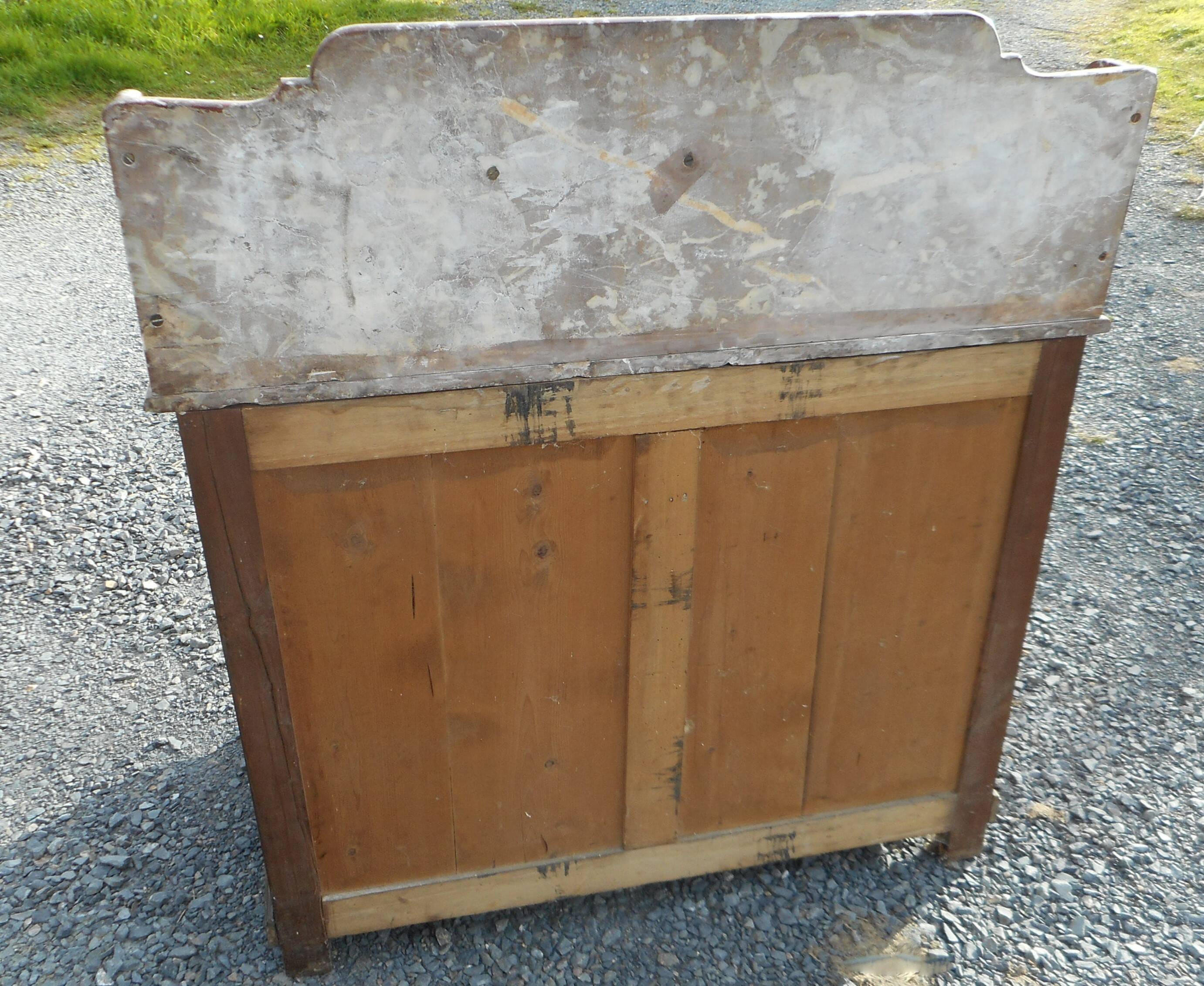 old bathroom cabinet / dressing table with marble