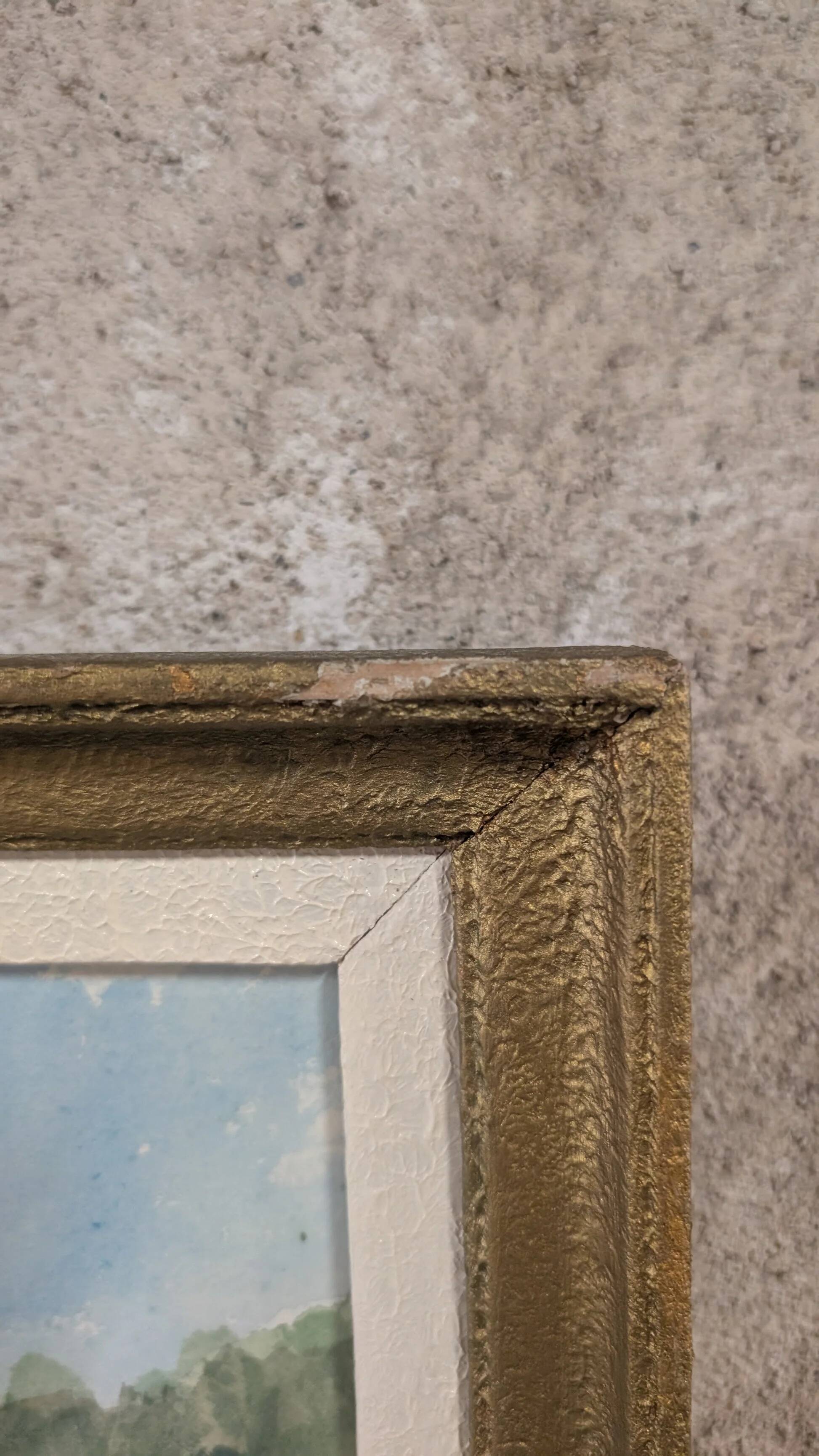 Vintage watercolor – Village at the foot of the hills