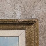 Vintage watercolor – Village at the foot of the hills