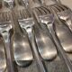 11 silver-plated table forks by Christofle Cluny with stripes