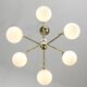 Mid-century Italian Brass and Opaline Chandelier, 50s