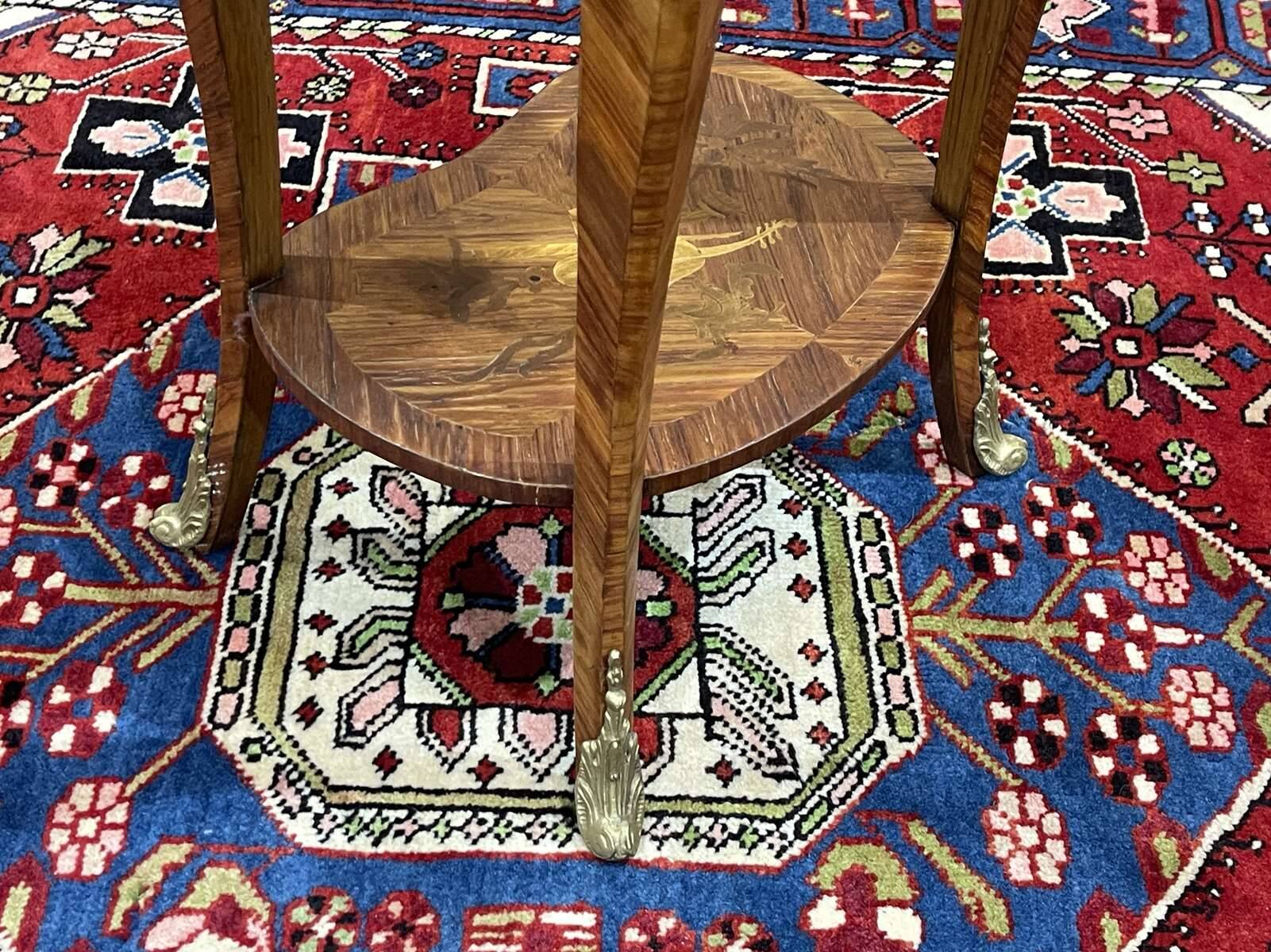 3-drawer side table in rosewood and oak, 1970s Louis XV style work