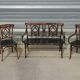Baumann 1910s lounge, bench, armchair and bistro chair
