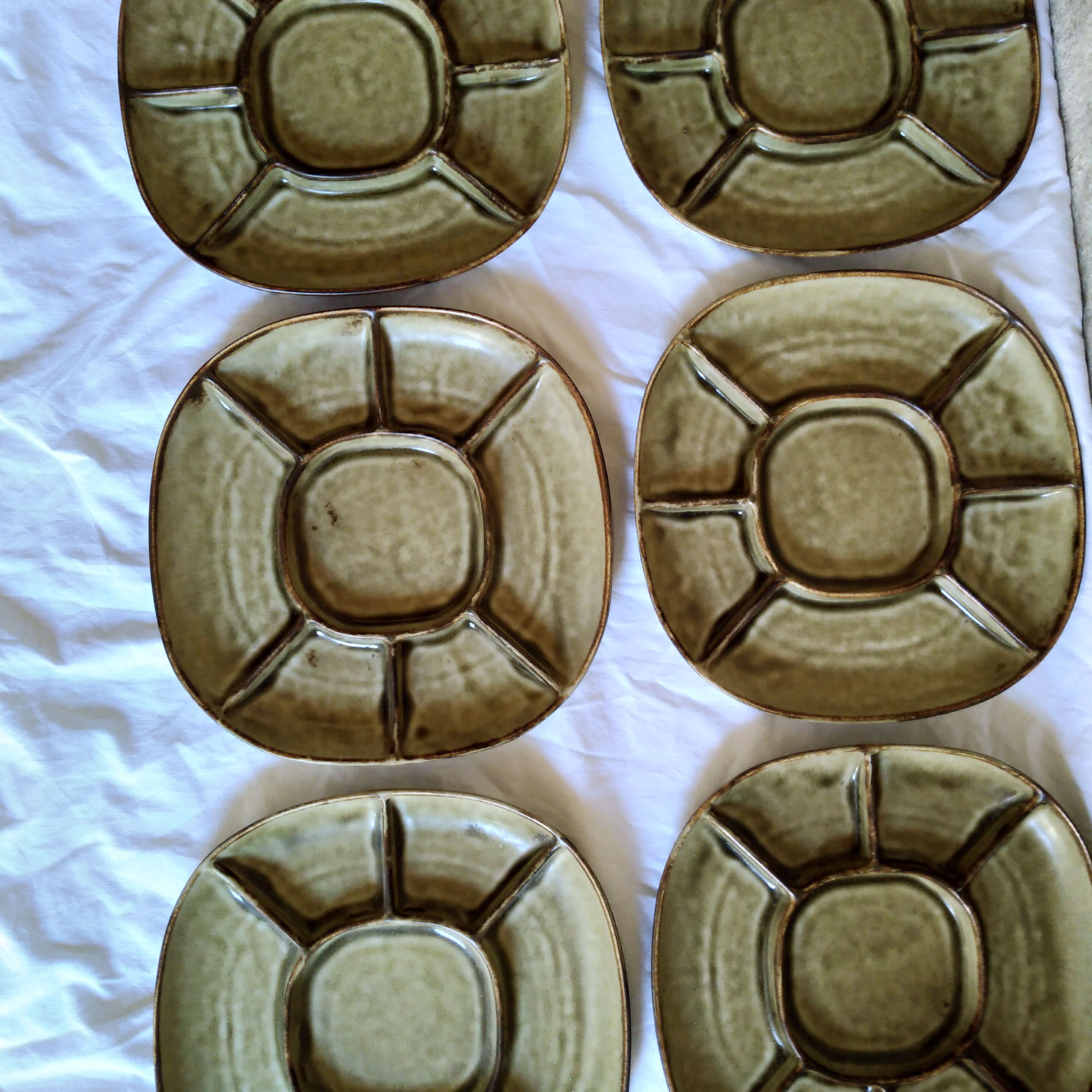 1970 ceramic tapas plates