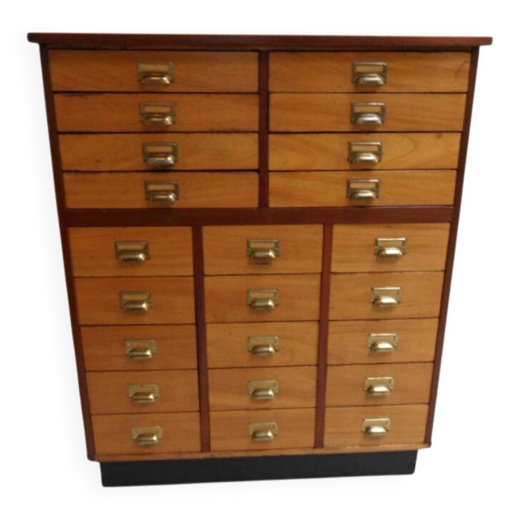 Vintage mahogany filing cabinet with drawers 1950's