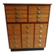 Vintage mahogany filing cabinet with drawers 1950's