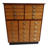 Vintage mahogany filing cabinet with drawers 1950's