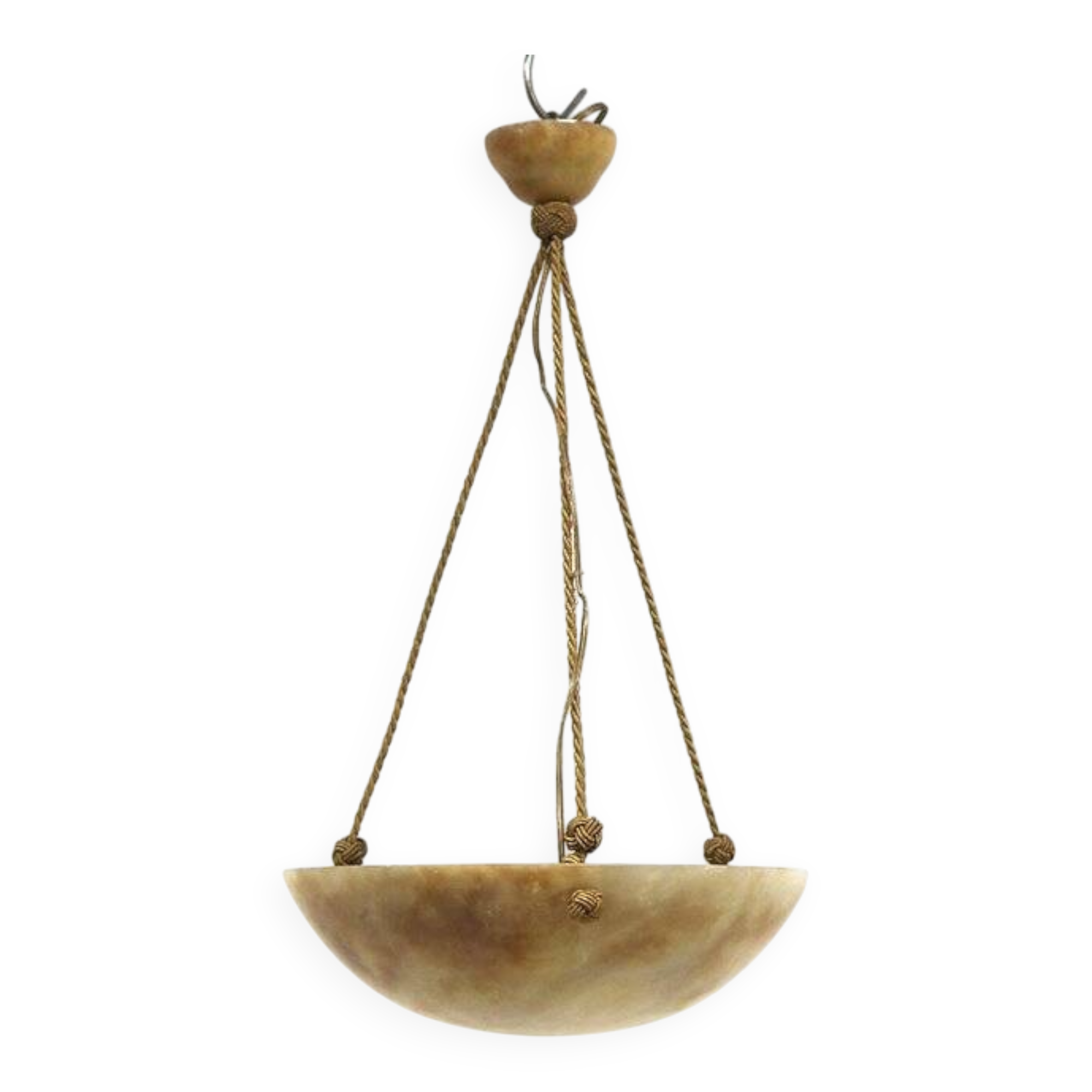 Scandinavian alabaster pendant light, Sweden, 1920