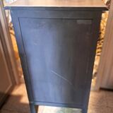 Black and grey painted wooden chest of drawers from France 1950 with 5 drawers
