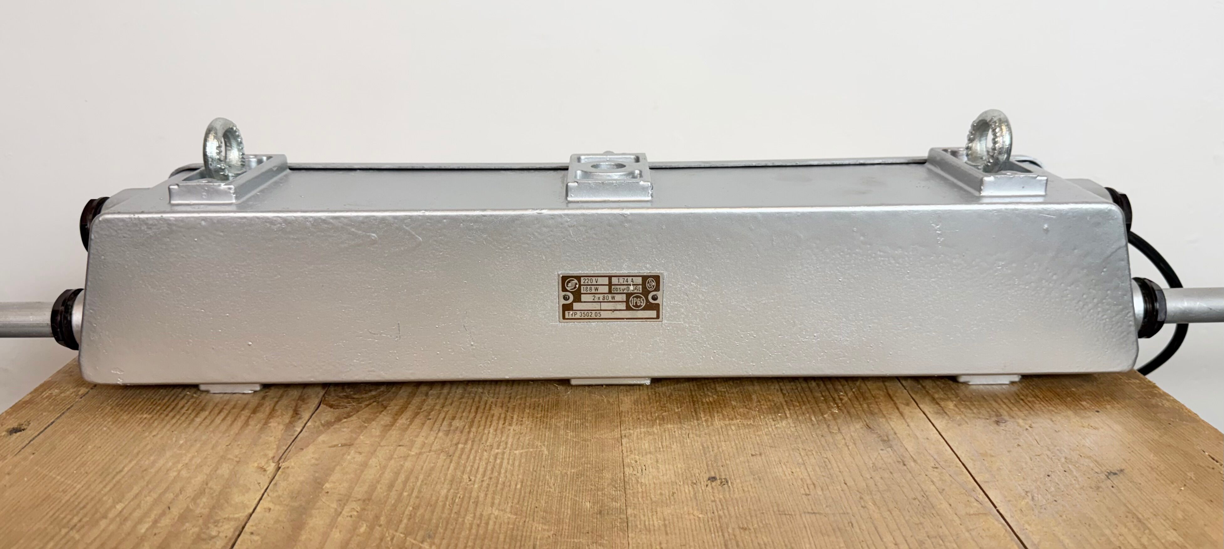 Industrial Silver Tube Light from Elektrosvit, 1970s