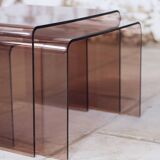 Smoked plexiglass nesting tables, 1970