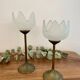 Duo brass and glass candle holders