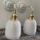 Pair of vintage white opaline sconces restored