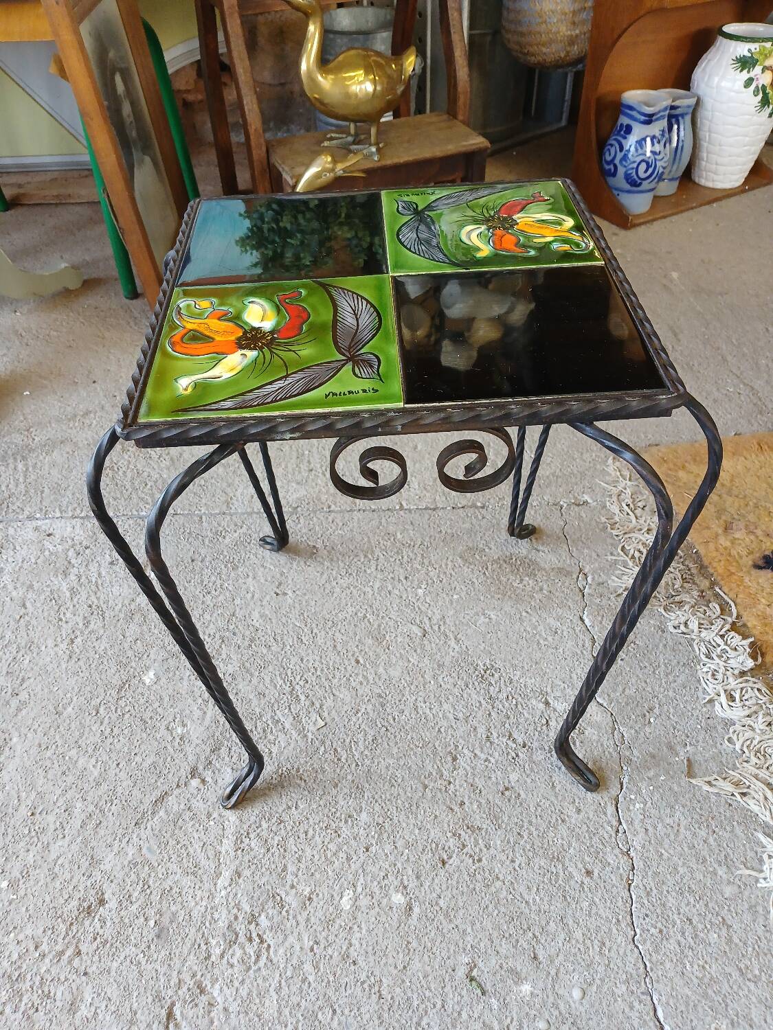 Vintage wrought iron table Vallauris