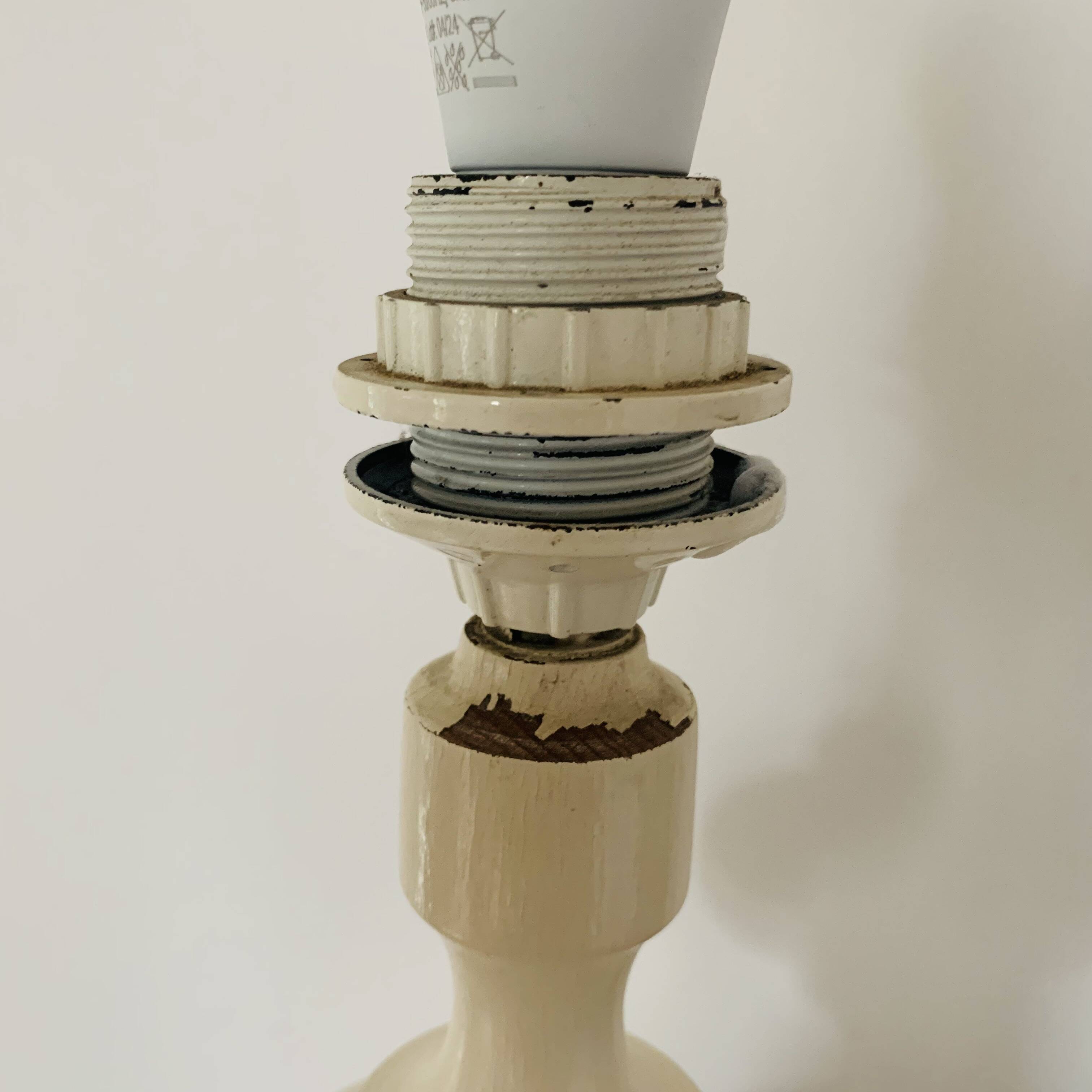 Large turned wooden lamp base