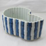 Old Chinese or Japanese blue and white porcelain planter from the late 19th or early 20th century