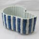 Old Chinese or Japanese blue and white porcelain planter from the late 19th or early 20th century