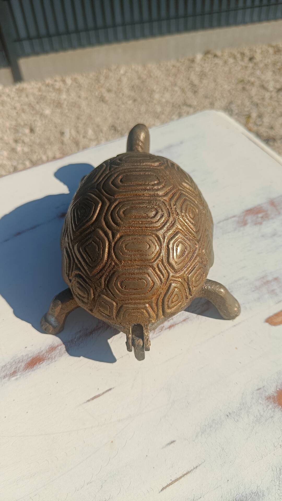 Vintage bronze turtle ashtray