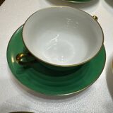 Service 14 cup and saucer in Art Deco Emerald Green and Gold.