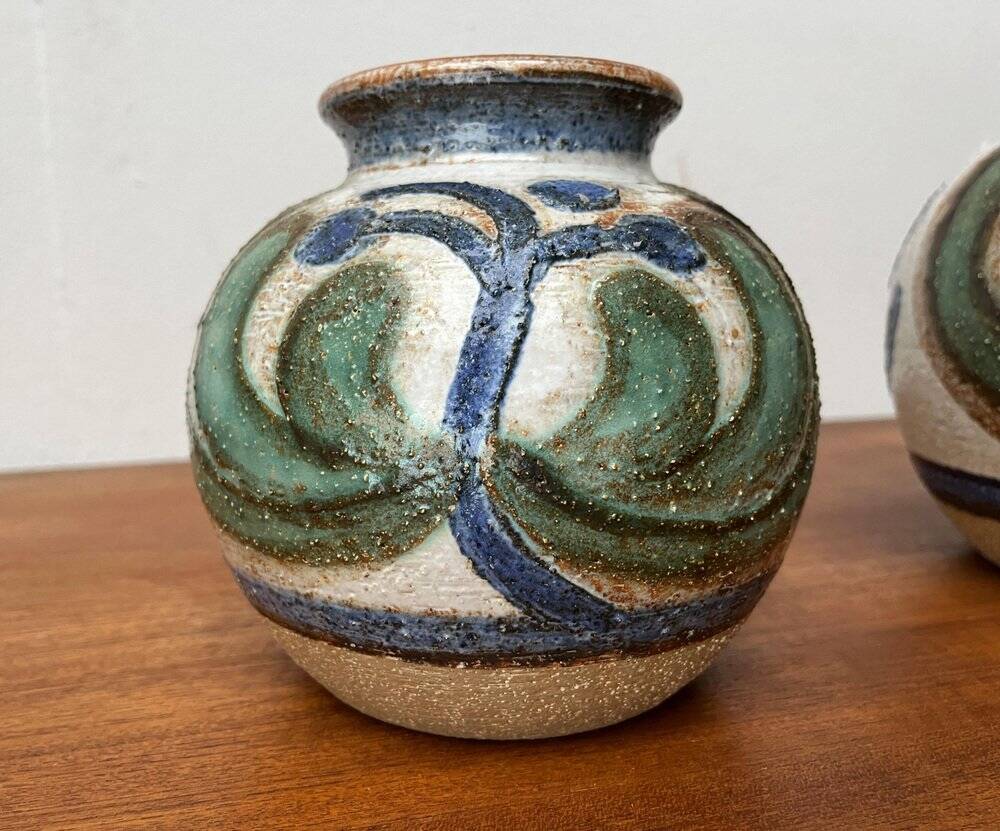 Cactus series round vases in ceramic from the mid-century modern Danish studio Søholm, 1960s, set of 2.