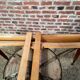 Table extensible à rallonges ancienne pieds compas vintage design XXeme
