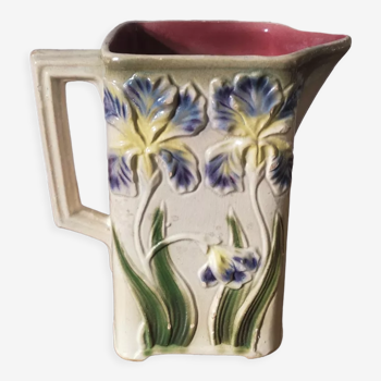 Art Nouveau pitcher in slip