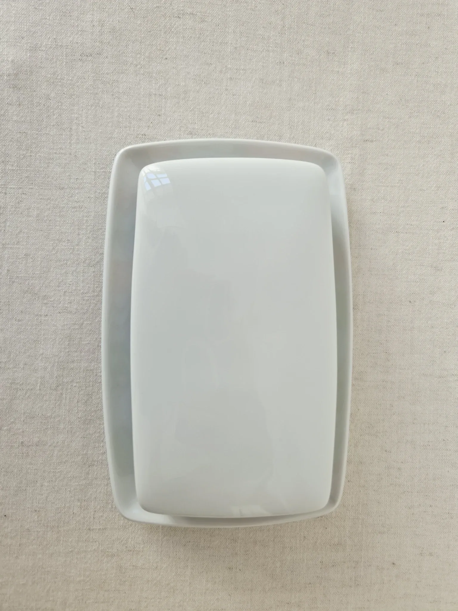 Vintage porcelain butter dish Apilco "Louisiane" - Yves Deshoulieres