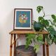 Rattan and cork side table