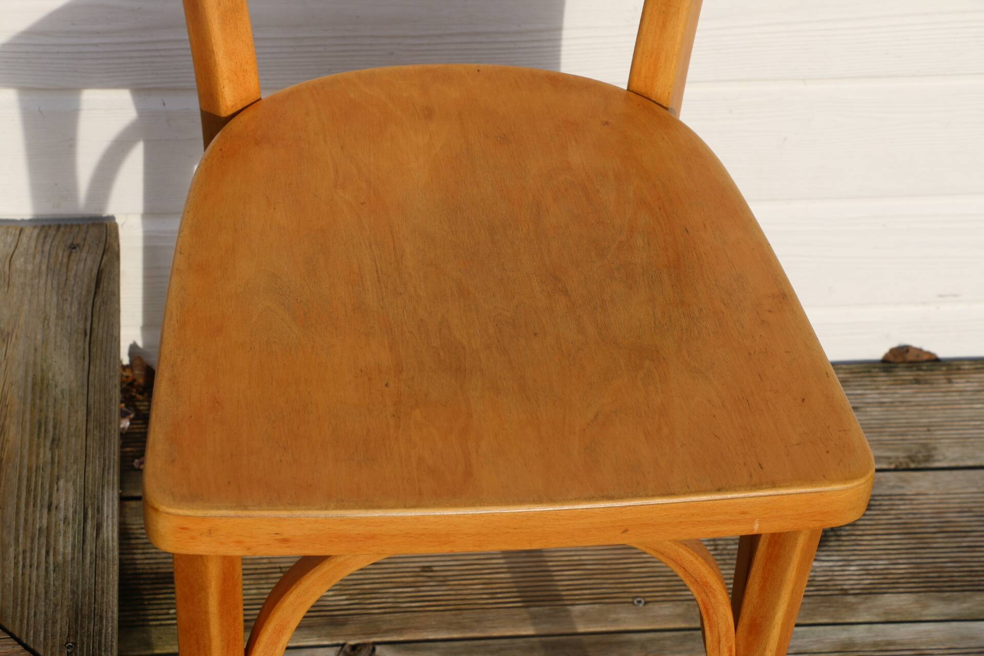 Set of 6 Baumann chairs, light beech, 1960