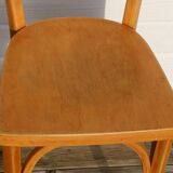 Set of 6 Baumann chairs, light beech, 1960