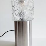 Vintage glass and stainless steel lamp