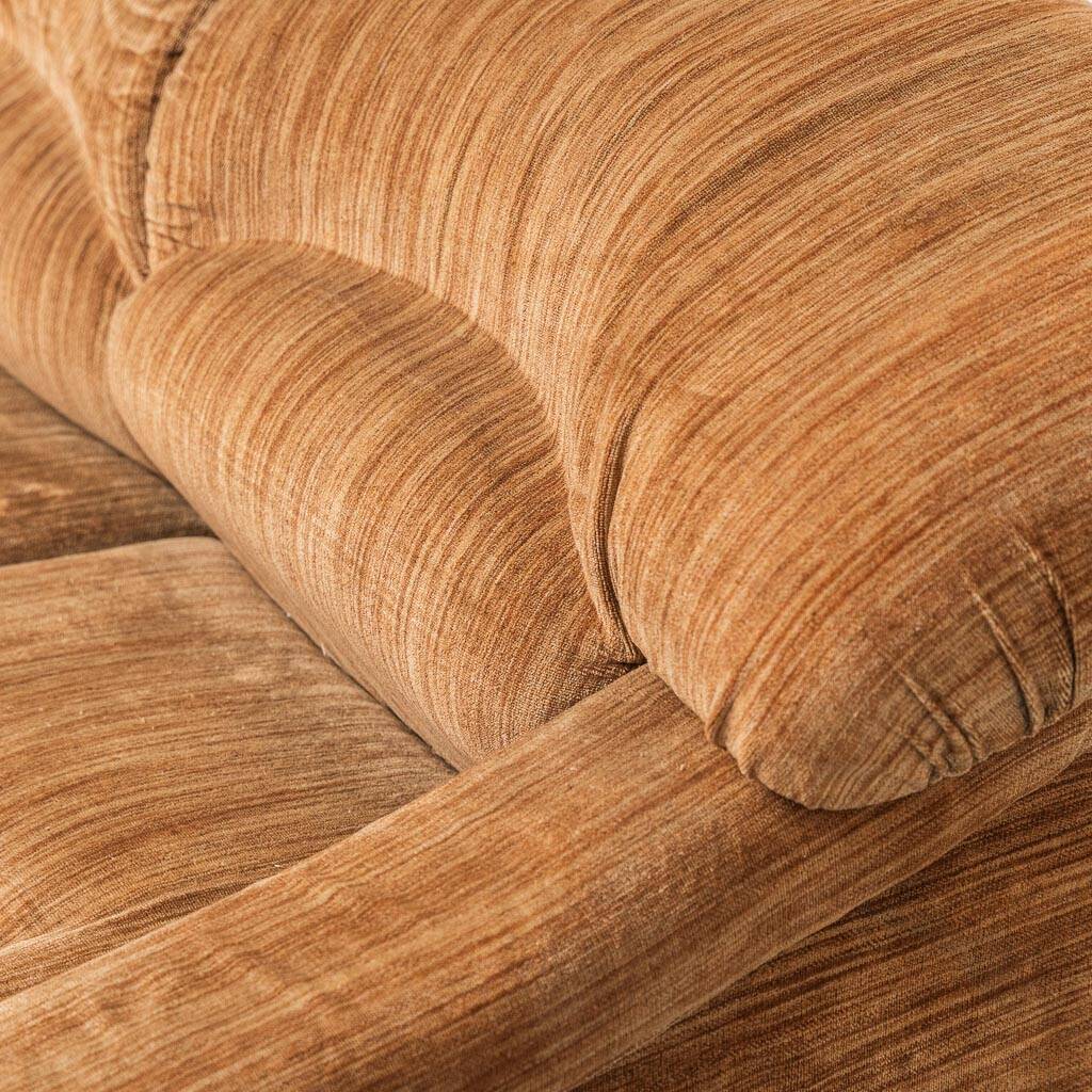 Canapé 3 places en velours côtelé marron, années 1970