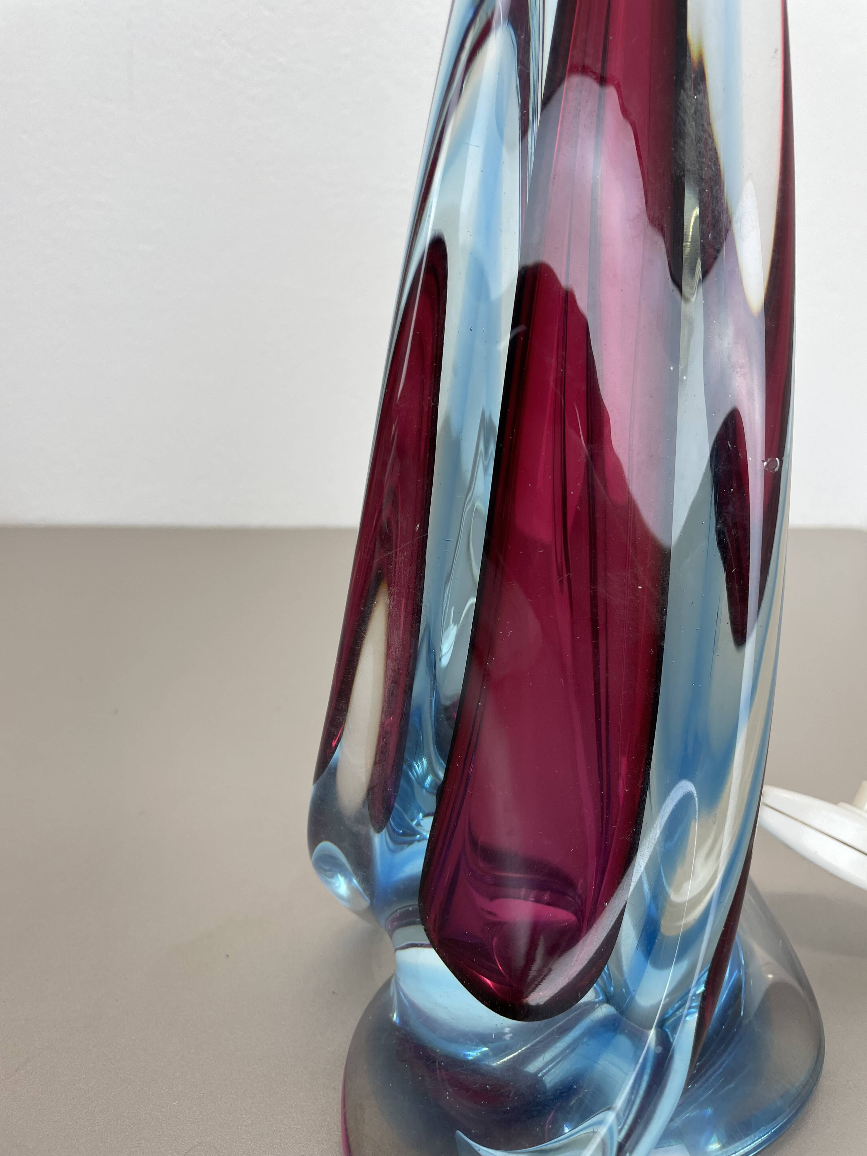 Large 41cm sommerso murano glass flavio poli attr. table light, italy, 1960s