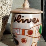 Pot en céramique de Marie-Christine Treinen Vallauris années 50