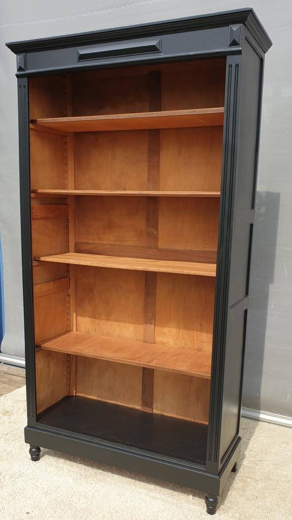 Open bookcase XIXth lacquered black