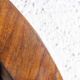 Round Scandinavian teak mirror - 58cm