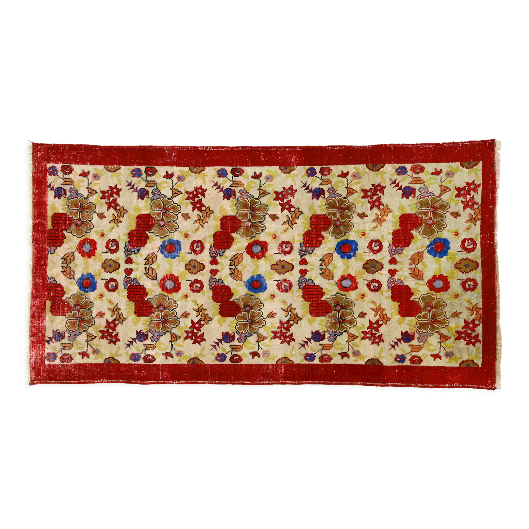 Anatolian handmade vintage rug 190 cm x 100 cm