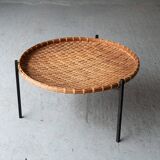 Rattan magazine basket, Netherlands, 1960s