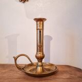 Cellar rat candle holder with brass pusher