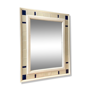 Miroir biseauté et cadre en bois